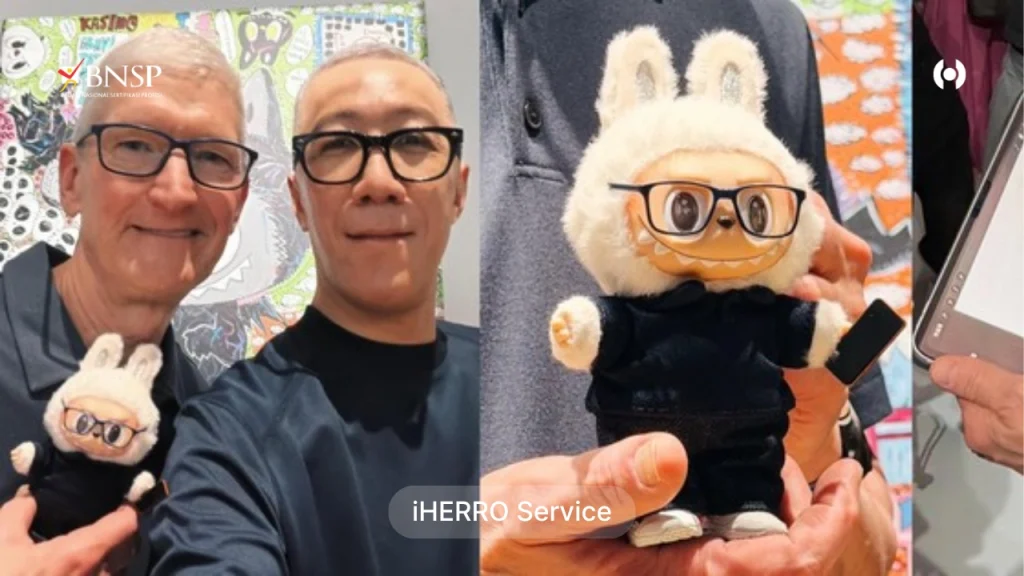 CEO Apple Dihadiahi Boneka Labubu Spesial Memegang iPhone 17 Pro Langka